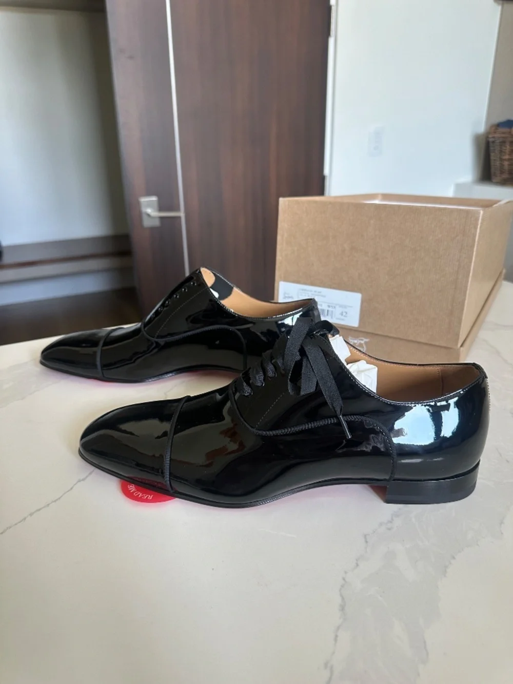 Christian Louboutin Men’s Size 42 Patent Calf Leather Oxfords